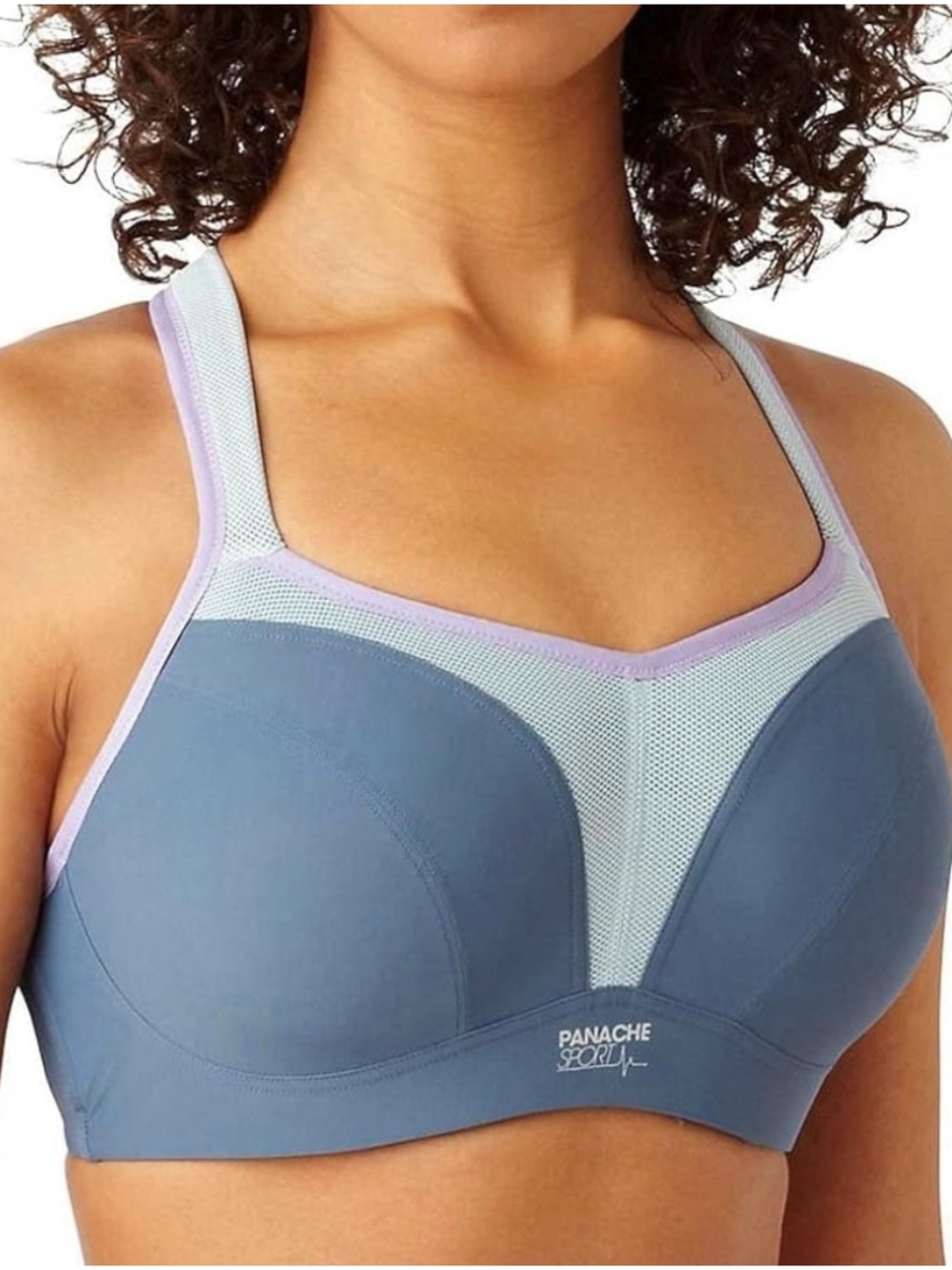 NEVER WORN NWOT Panache Power Wired Sports Bra Grey Purple 34D